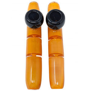 7" Gold Fumed Tri-Pinch Raised Bowl Steamroller Hand Pipe - (Pack of 2) [STJ90]